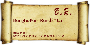 Berghofer Renáta névjegykártya